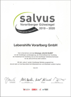 Bild: Urkunde zum Gesundheitsgütesiegel „salvus“.